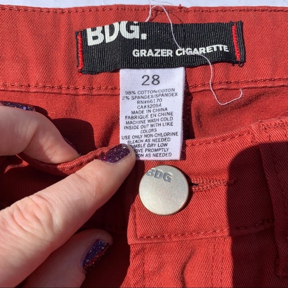 BDG Grazer Cigarette Skinny Rust Orange Jeans 28 - Picture 3 of 6
